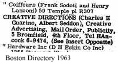 1963 directory for Seddon Guarino