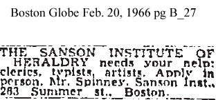 1966 help wanted ad Sandon